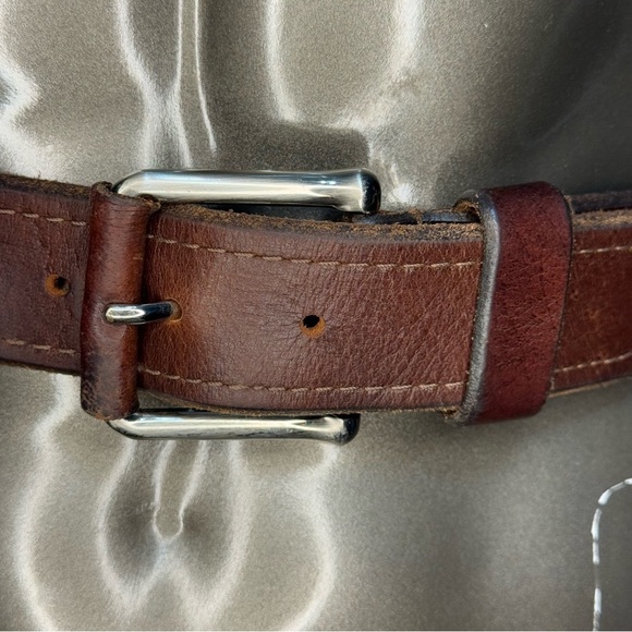 Daniel Cremieux Men's Brown thick Leather Belt with silver Buckle 42 - Picture 6 of 14